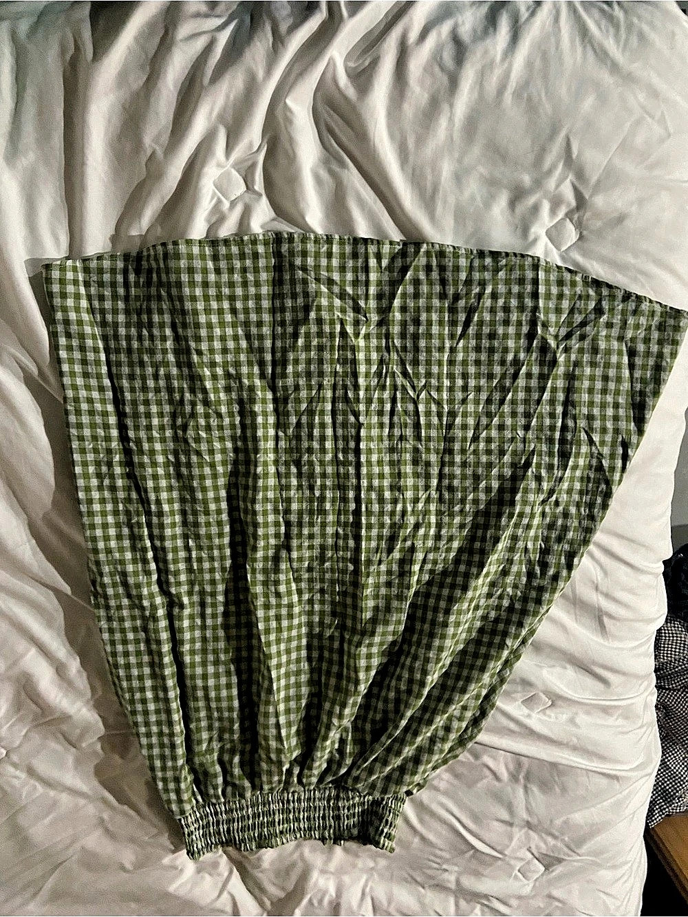 Alice blue Gingham Mini Skirt in Green & White XL